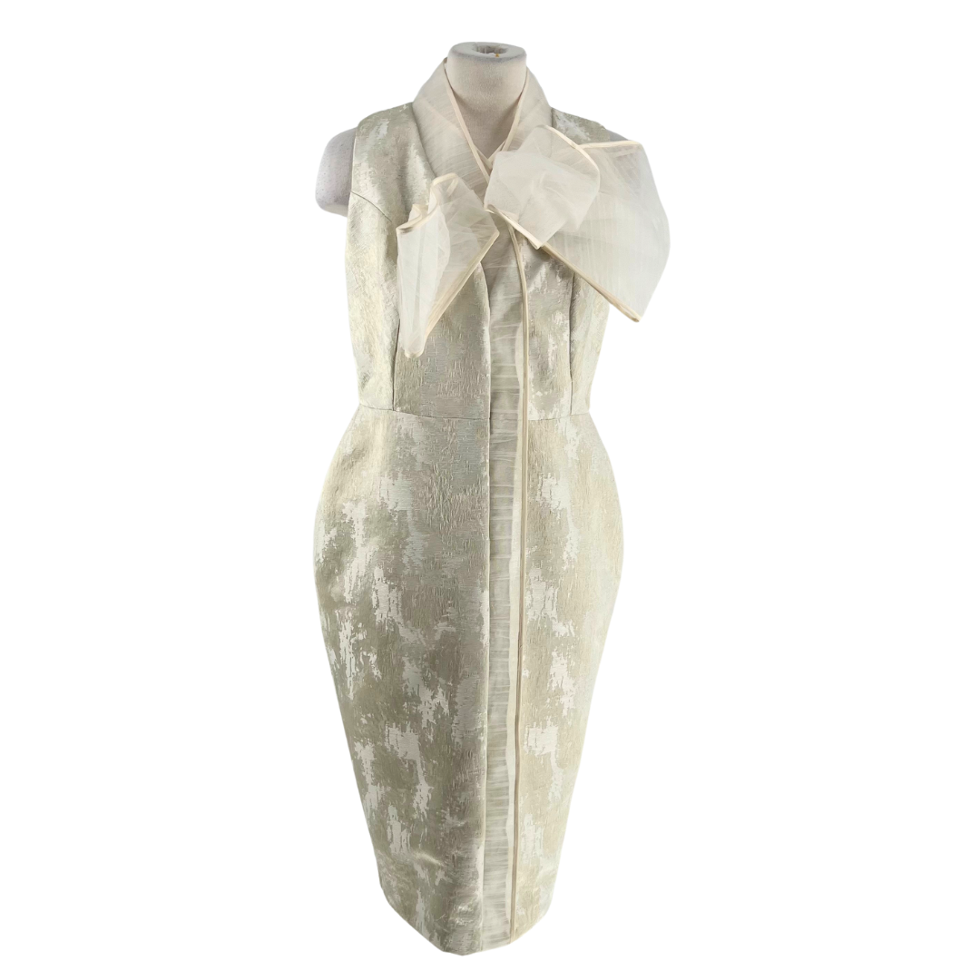 Phuongmy White Metallic Dress