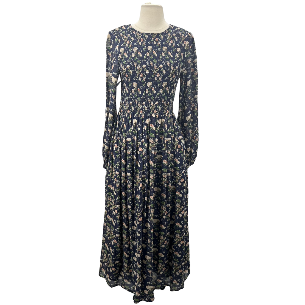 Hill House Size S Navy Floral Dress  Chic Consignment LLC