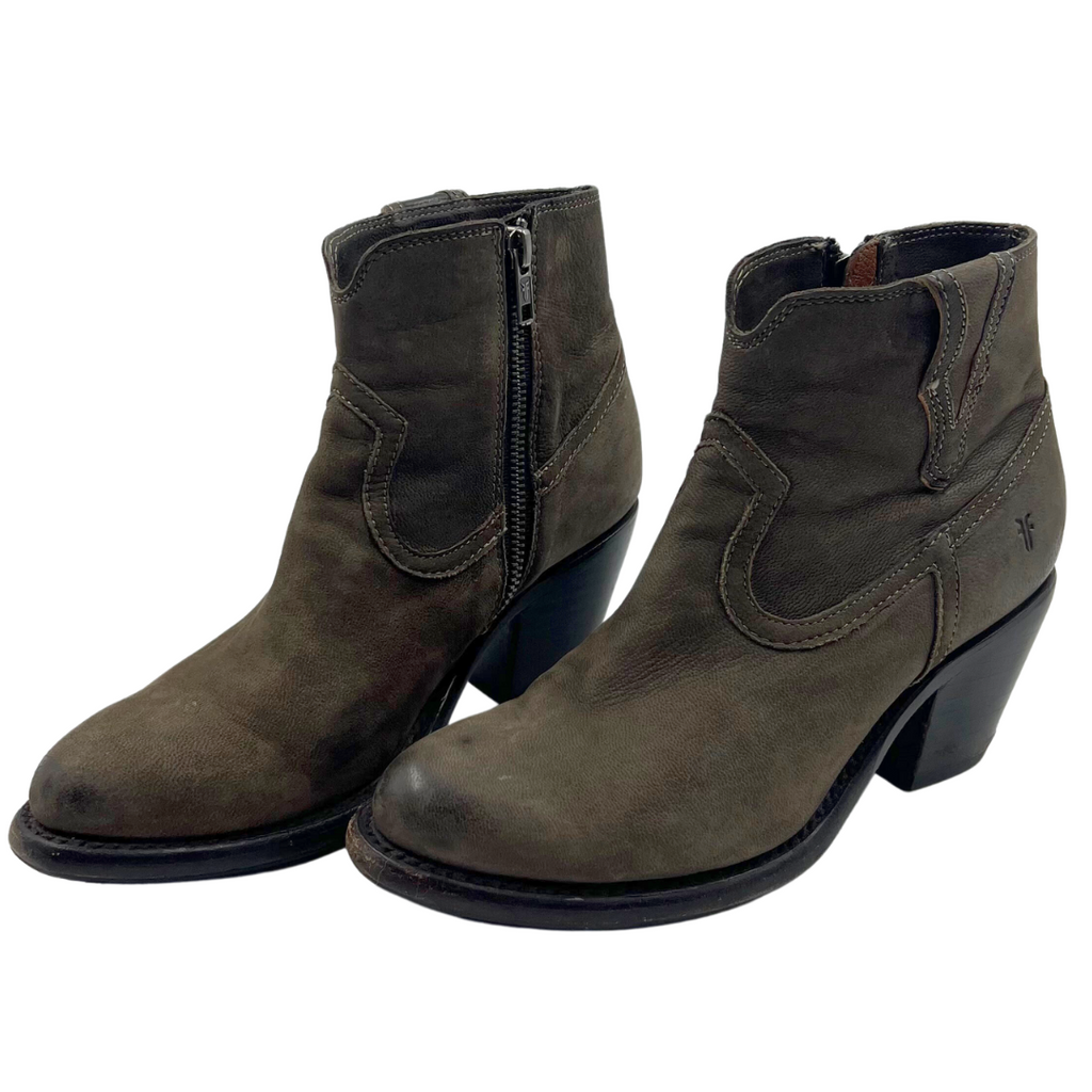 Frye Taupe Leather Boots s-l400.jpg main image 4