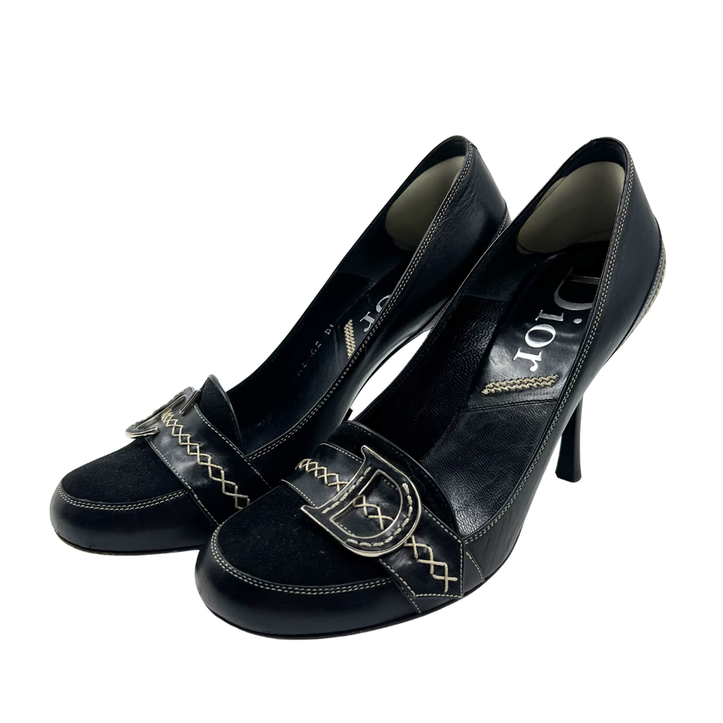 chinese dress ladies Christian Dior 5 36 Black/Cream Leather Pumps