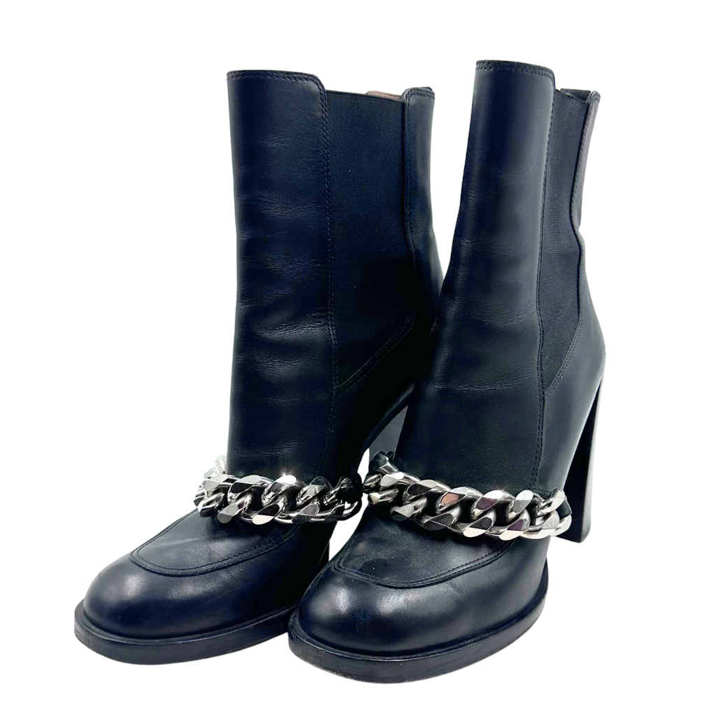 Givenchy 8.5 39.5 Black Leather Booties – Chic Consignment LLC