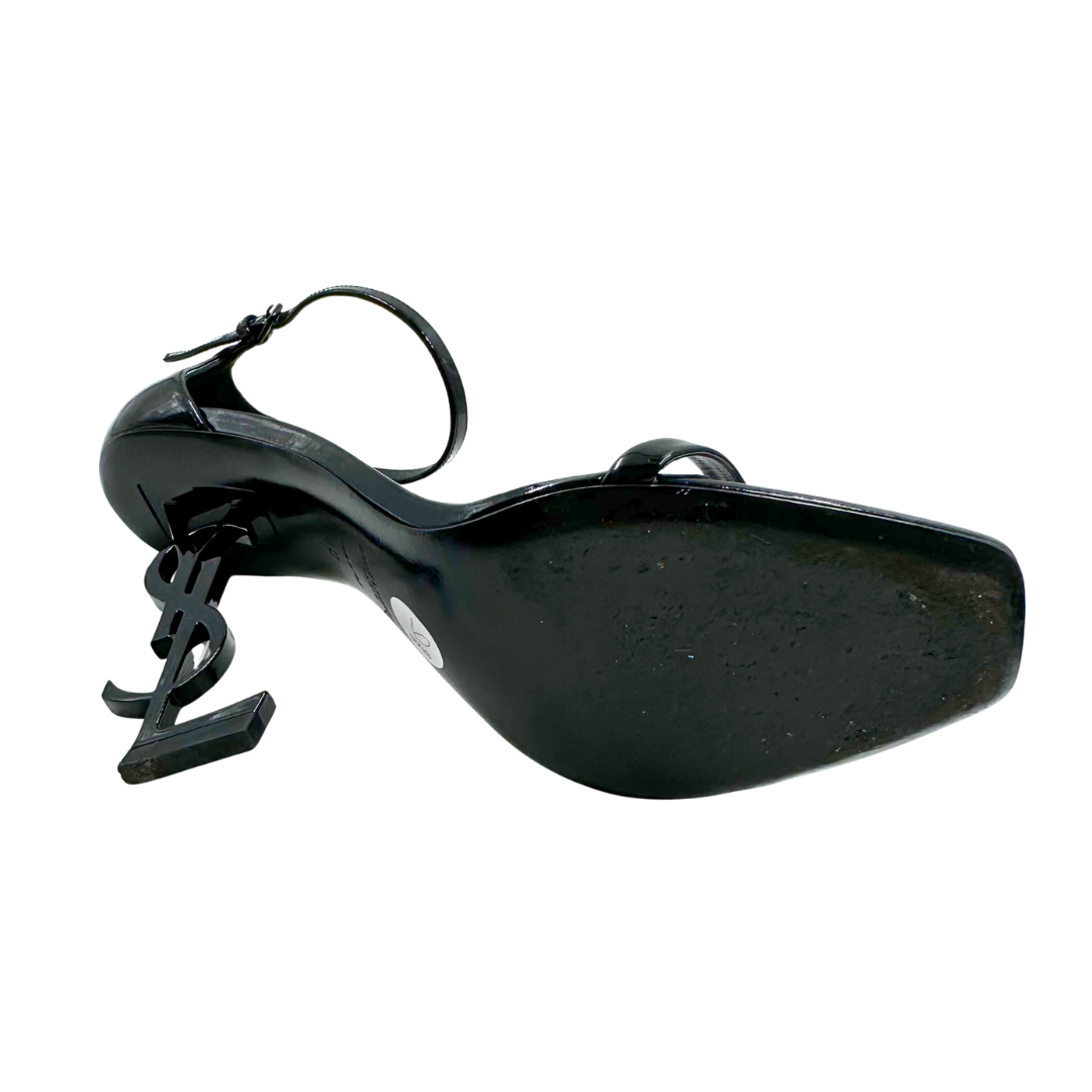 YSL 40 Black Patent Heels