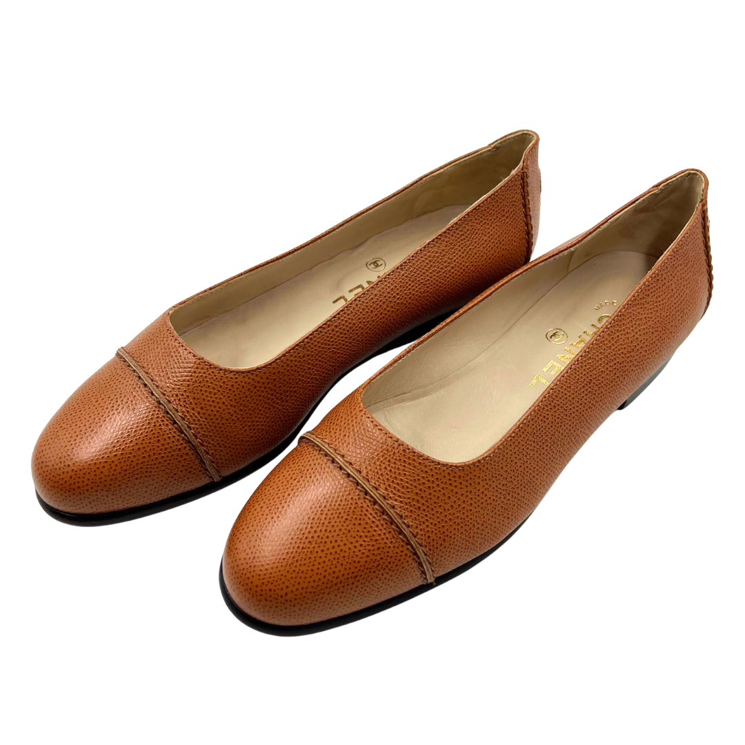 Chanel 8 38 Brown multi Leather Flats
