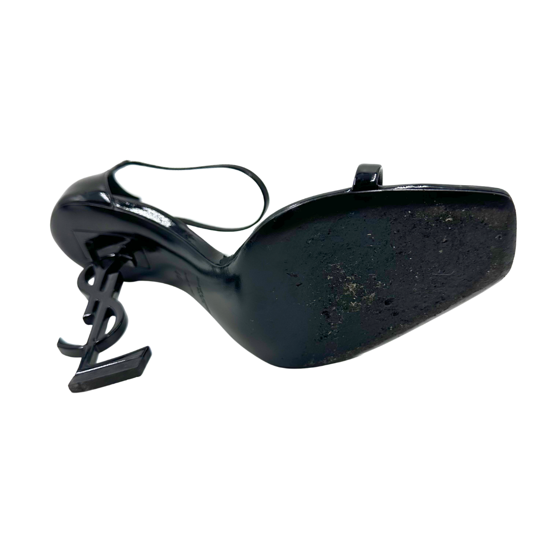 YSL 40 Black Patent Heels