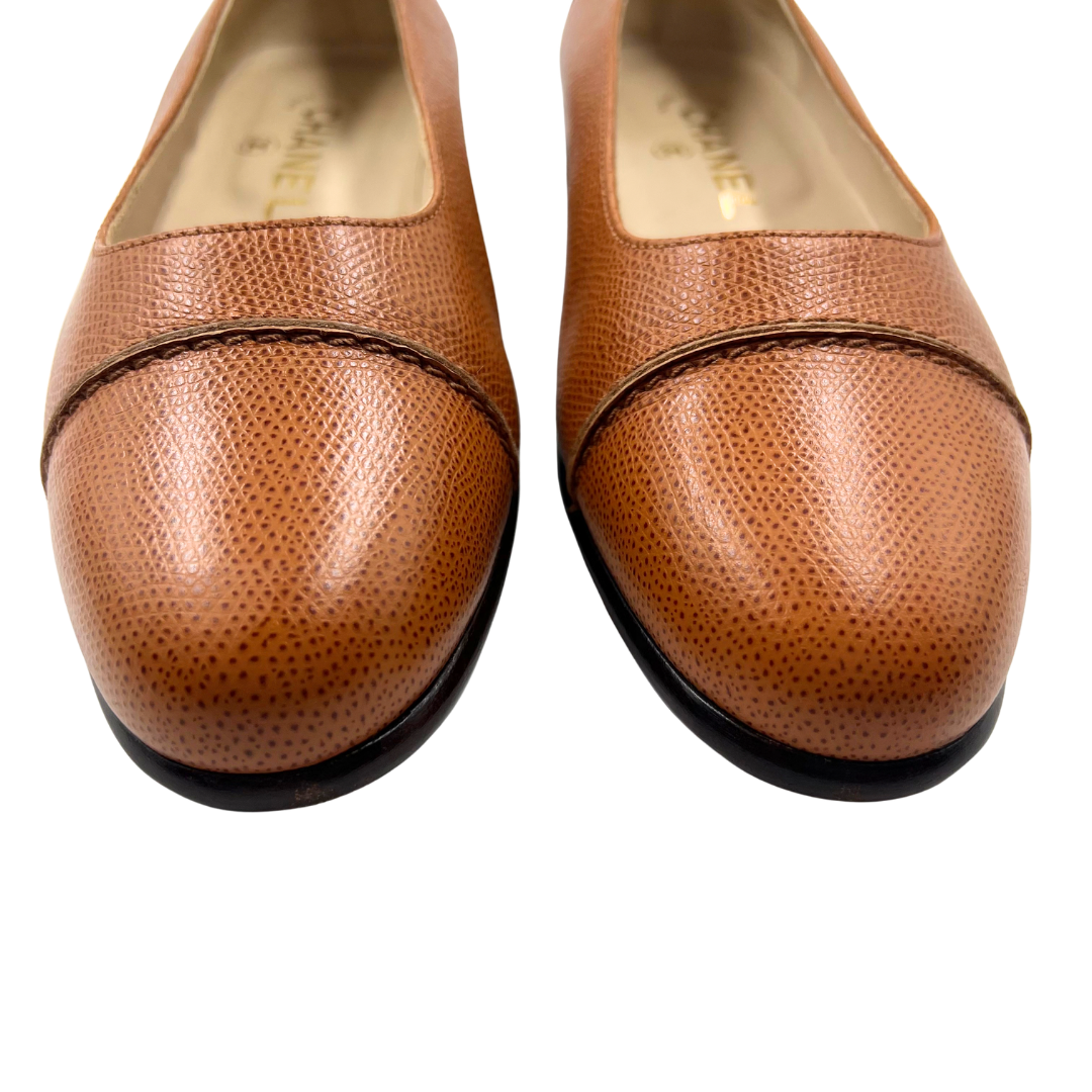 Chanel 8 38 Brown multi Leather Flats