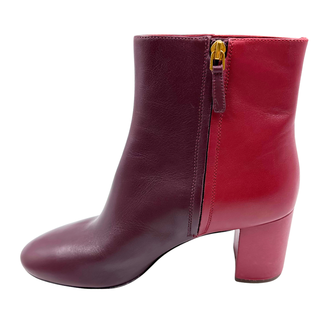 Tory Burch 10 burgundy/red Leather Booties