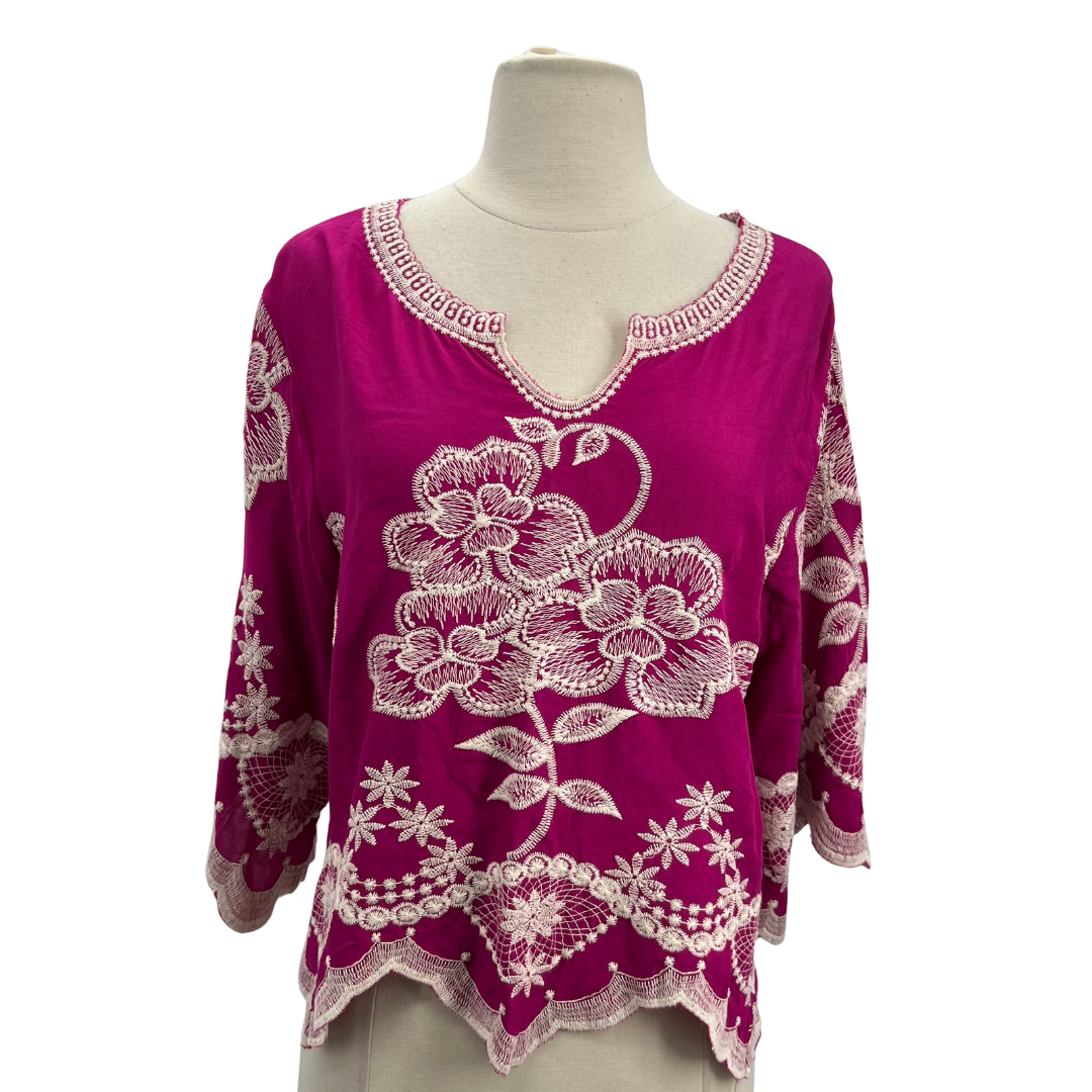 Solitaire Pink/Cream Blouse