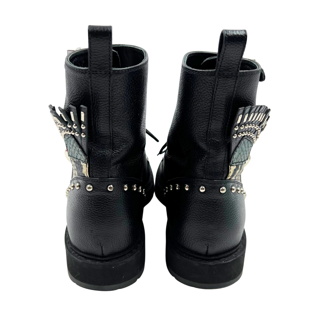 Fendi 7/7.5 38 Black/Multi Leather Boots