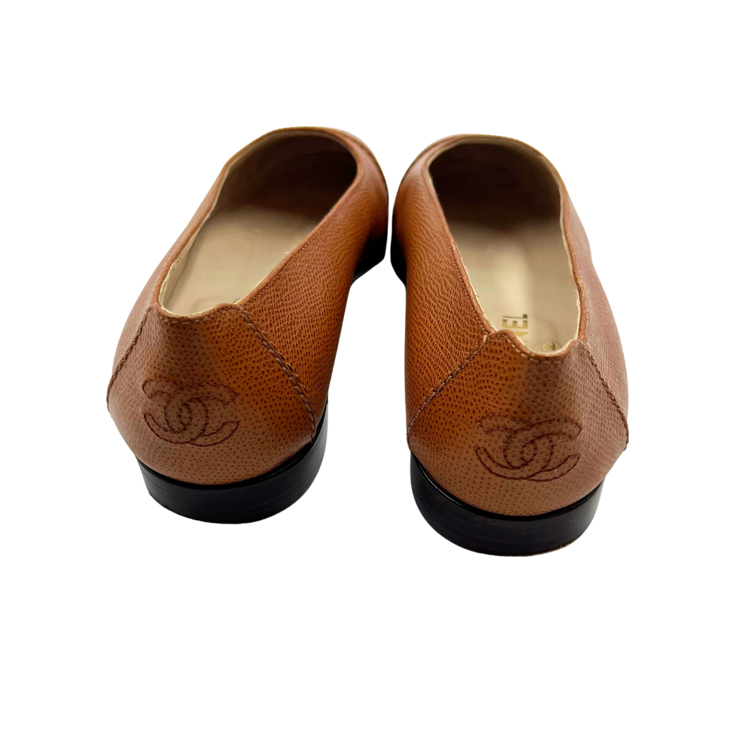 Chanel 8 38 Brown multi Leather Flats