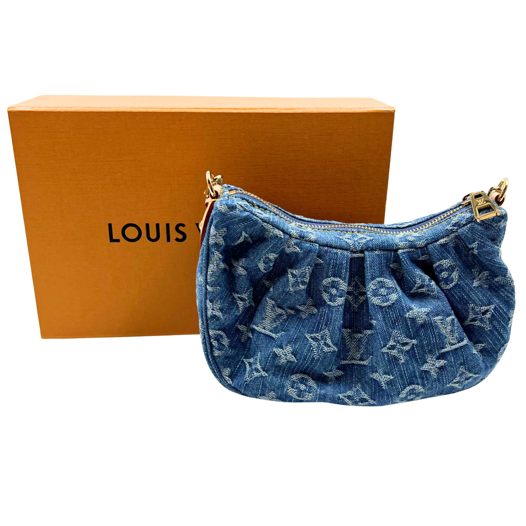 Louis Vuitton Monogram Denim Pochette Valley Blue