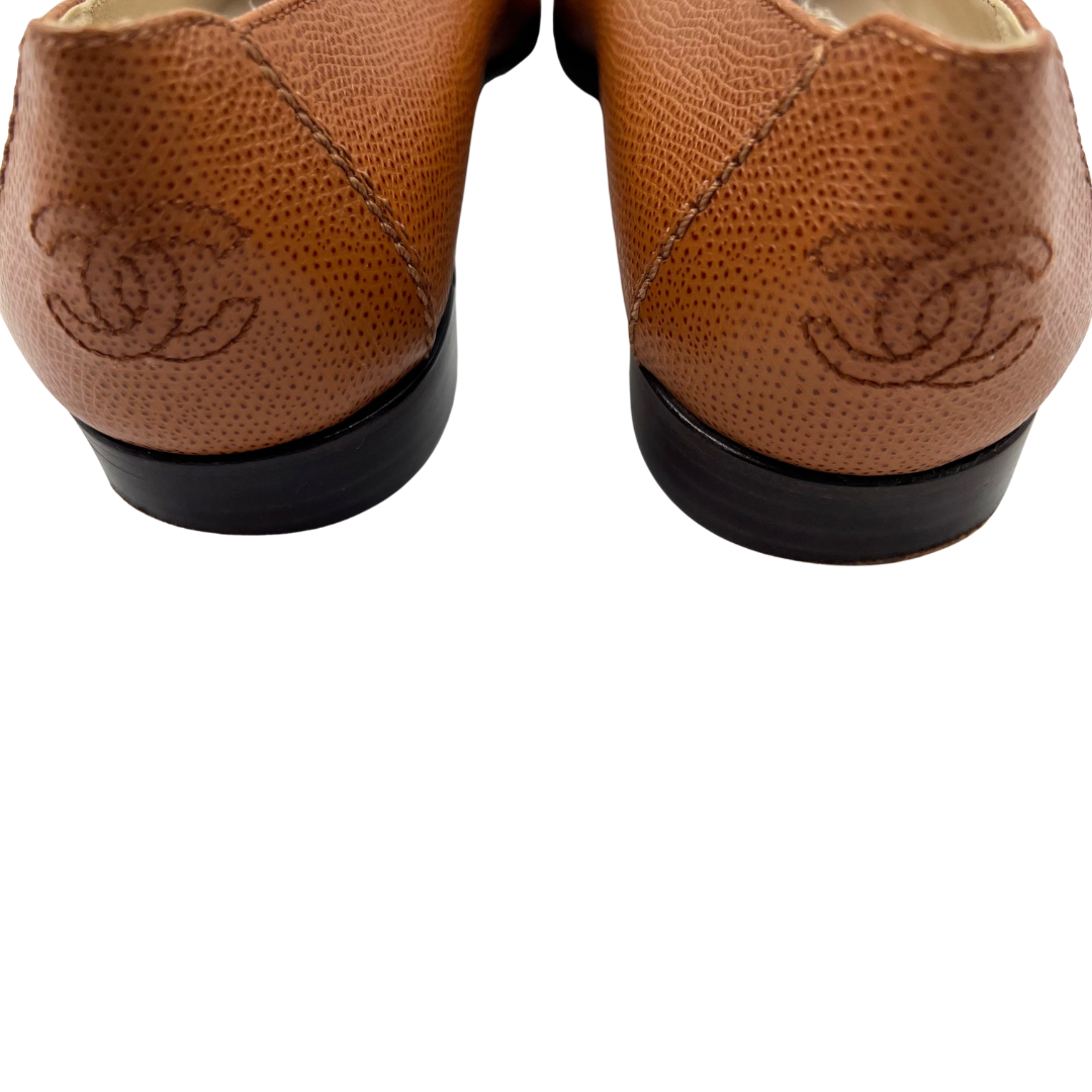 Chanel 8 38 Brown multi Leather Flats
