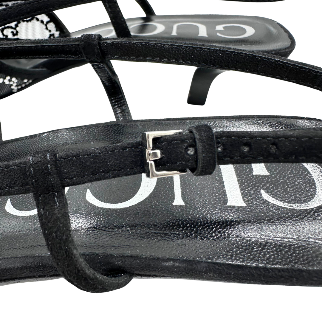 Gucci 40 Black Sequin Slingbacks