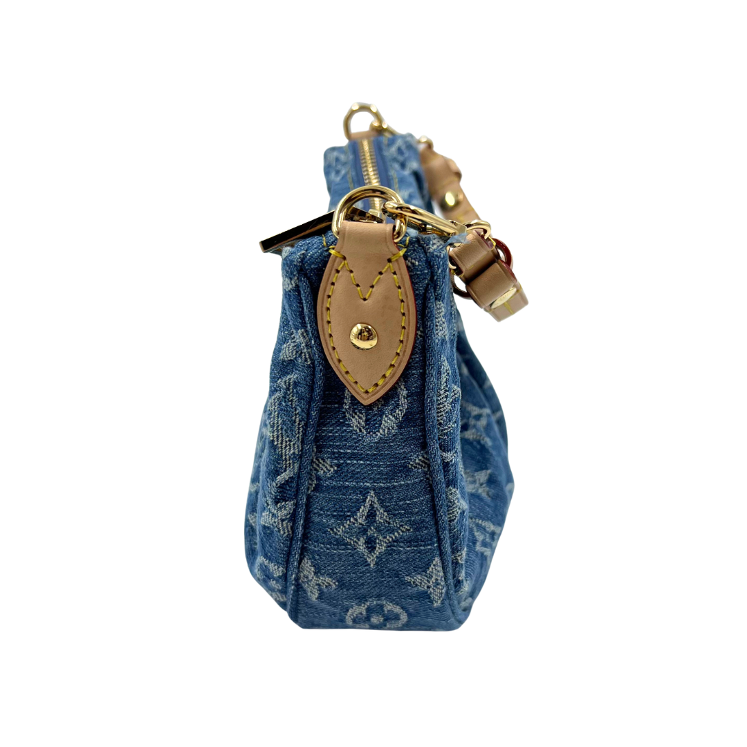 Louis Vuitton Monogram Denim Pochette Valley Blue