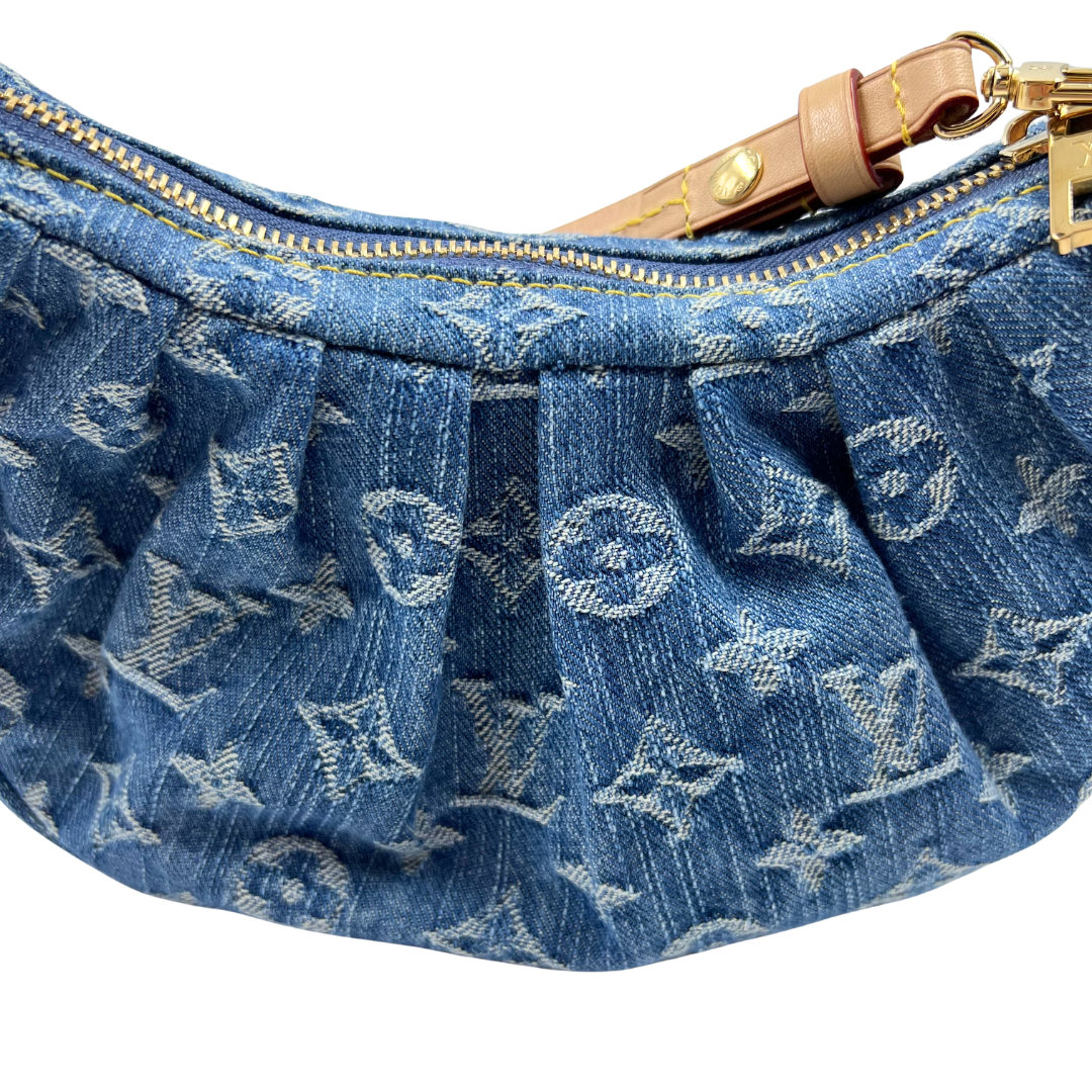Louis Vuitton Monogram Denim Pochette Valley Blue