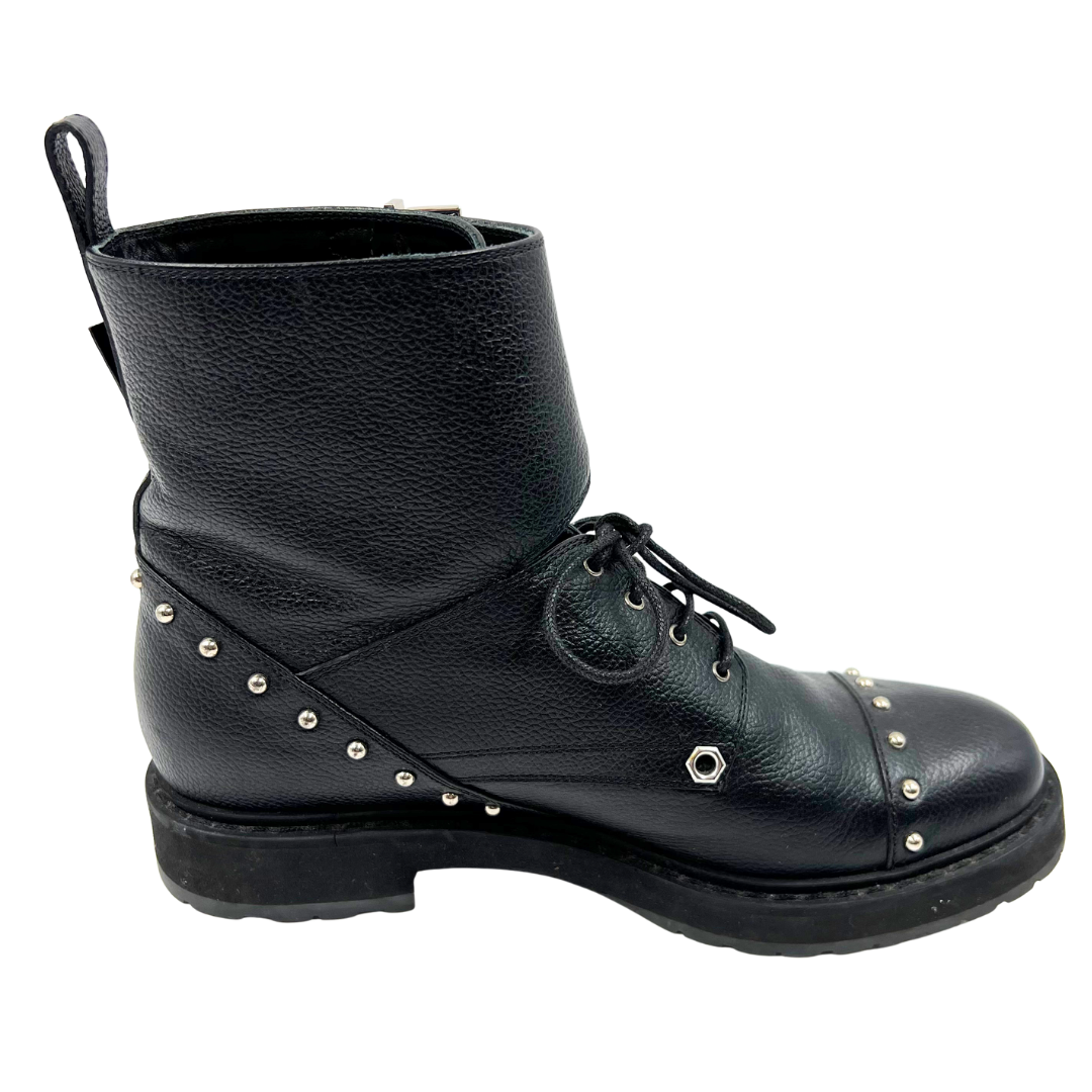 Fendi 7/7.5 38 Black/Multi Leather Boots