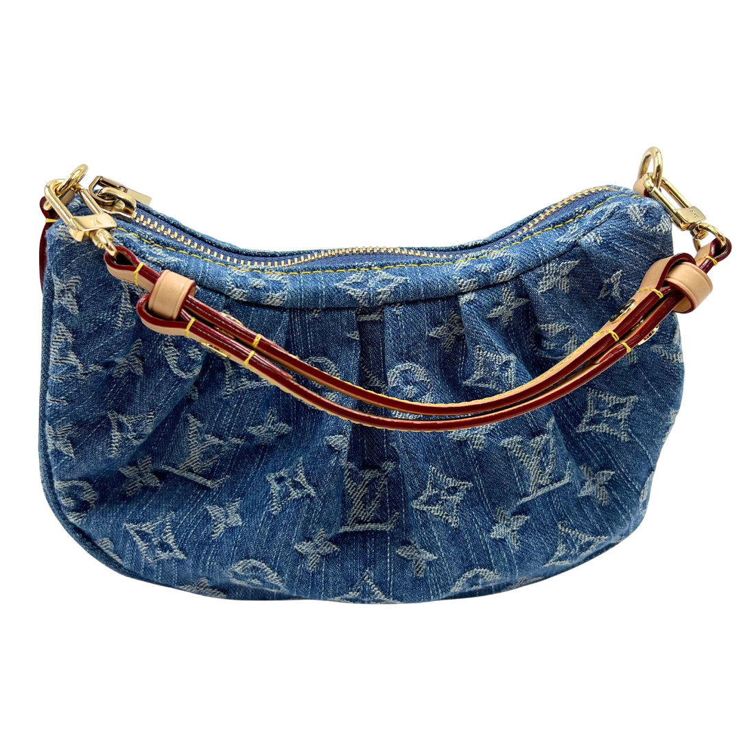 Louis Vuitton Monogram Denim Pochette Valley Blue