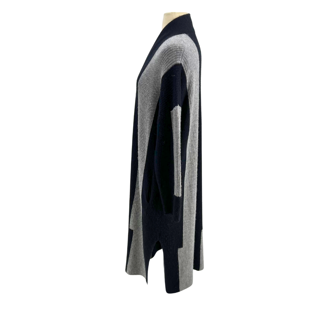 360 Cashmere Black/Gray Cardigan
