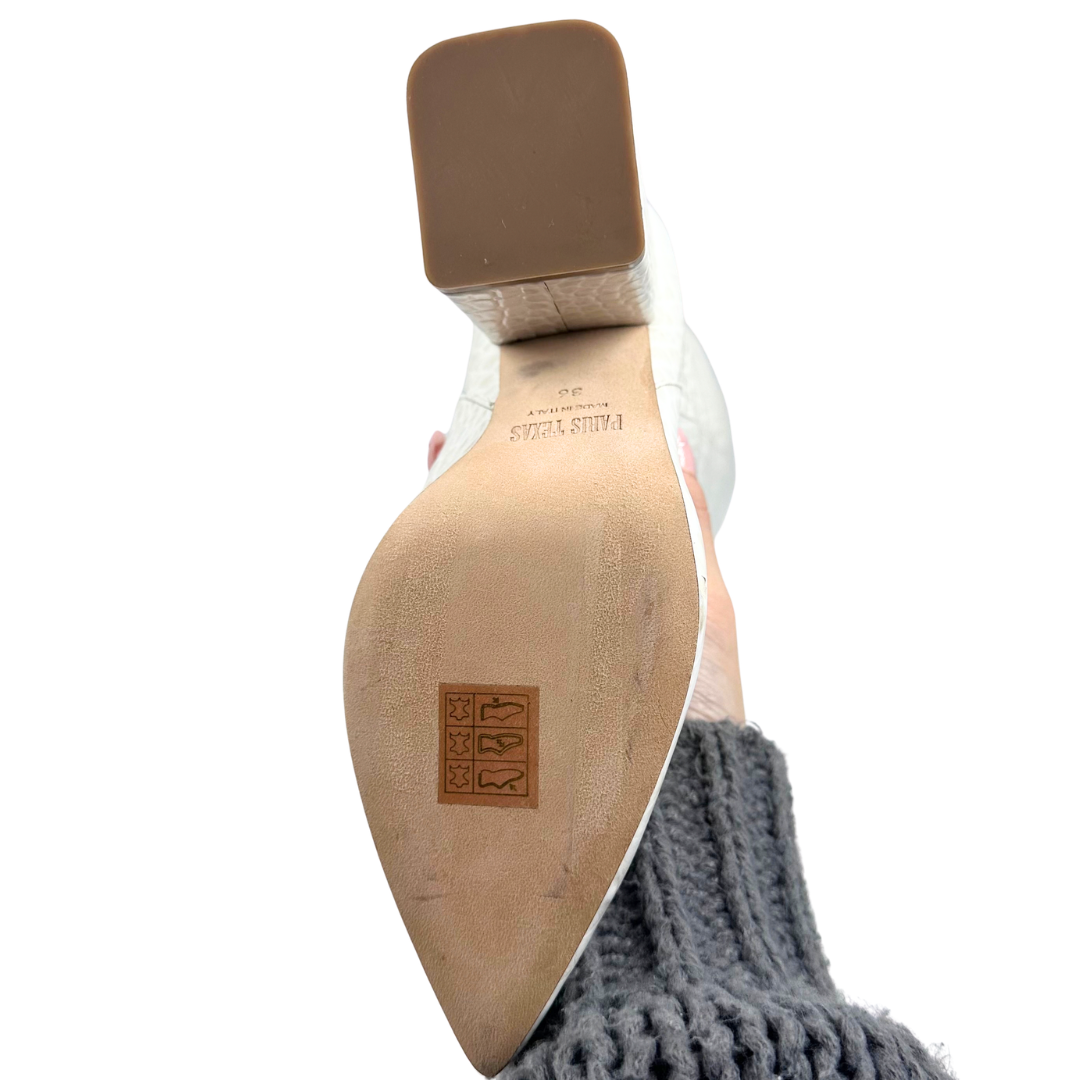 Paris Texas 6 36 White + Brown Leather Boots