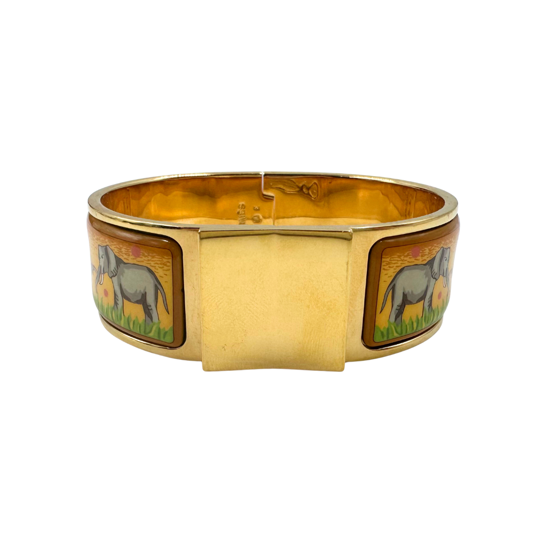 Hermes Clic Clac Vintage Printed Enamel PM Bracelet