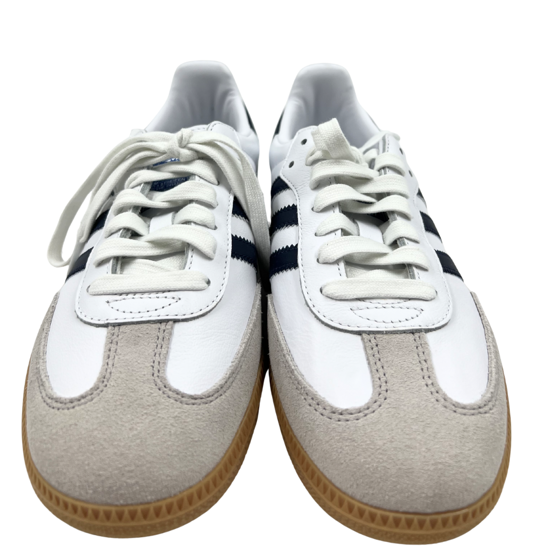 Adidas 8 white/navy Leather Sneakers
