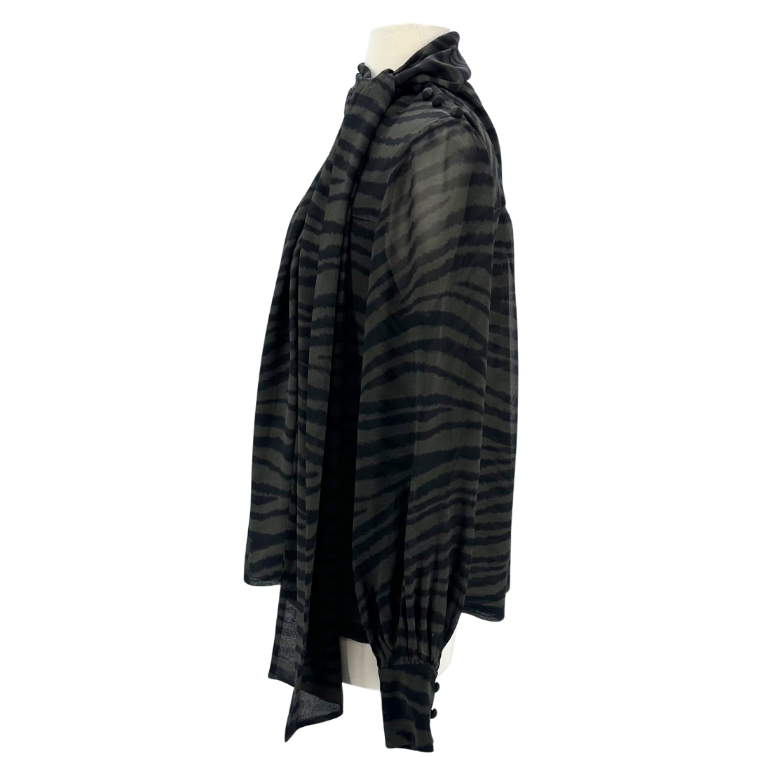 Proenza Schouler Size 6 Black/Green Blouse