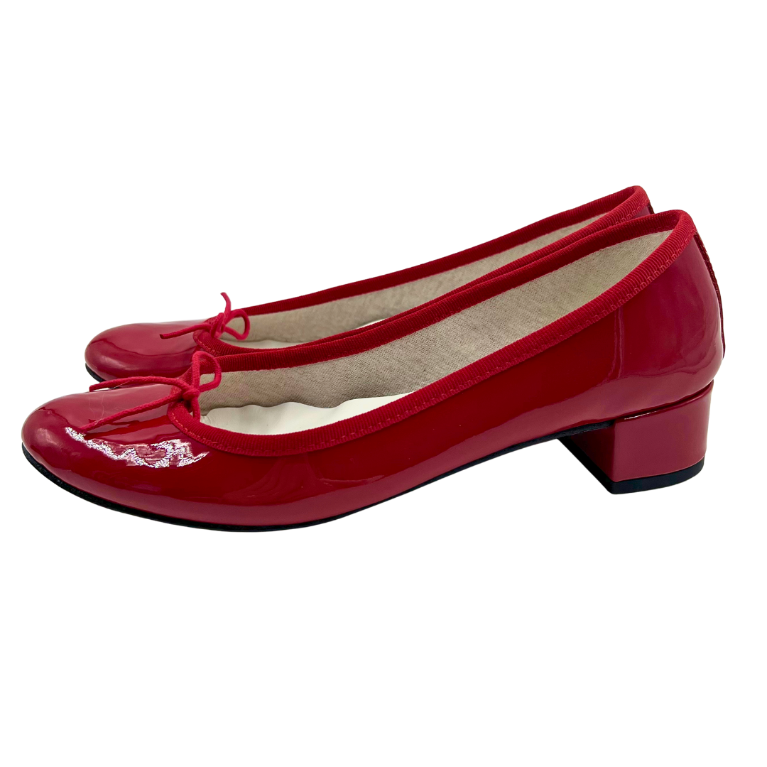 REPETTO 7.5 37.5 Red Patent Leather Flats