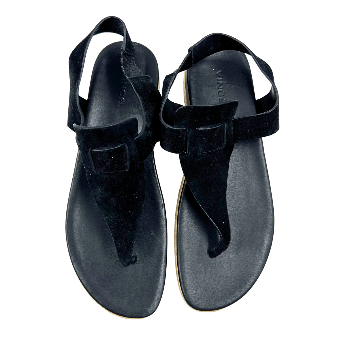 Vince 9 Black Leather Sandals