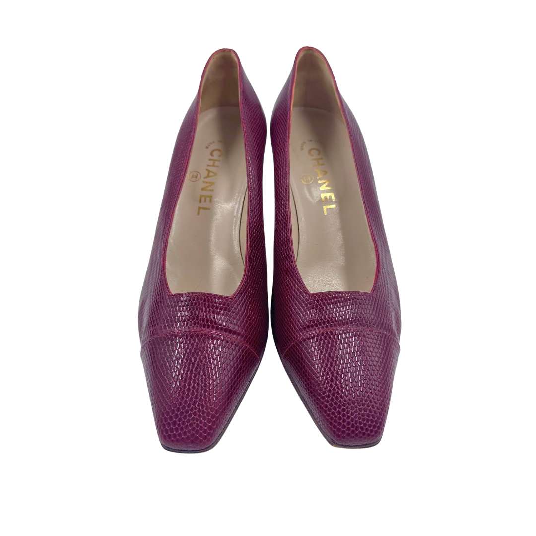 Chanel Red Leather Heels