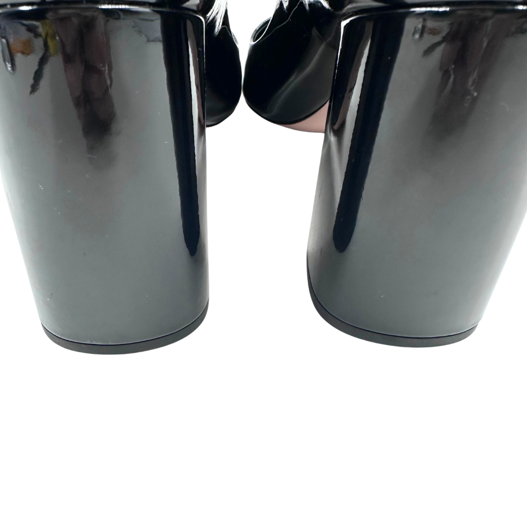 Prada 40.5 Black/Beige Patent Leather Pumps