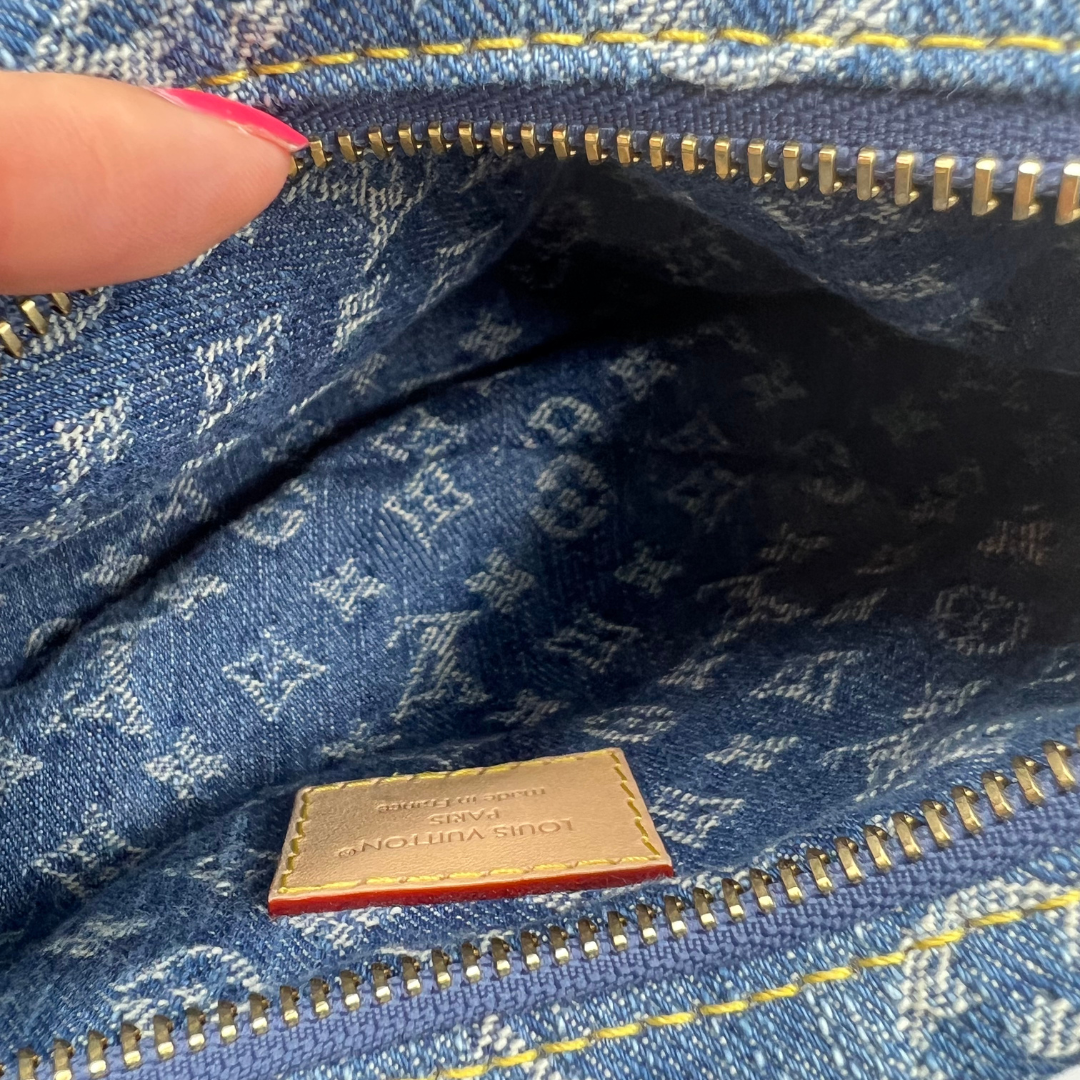 Louis Vuitton Monogram Denim Pochette Valley Blue