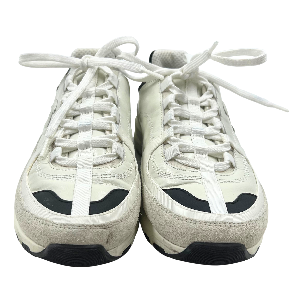Chanel 8 38 Cream Leather Sneakers