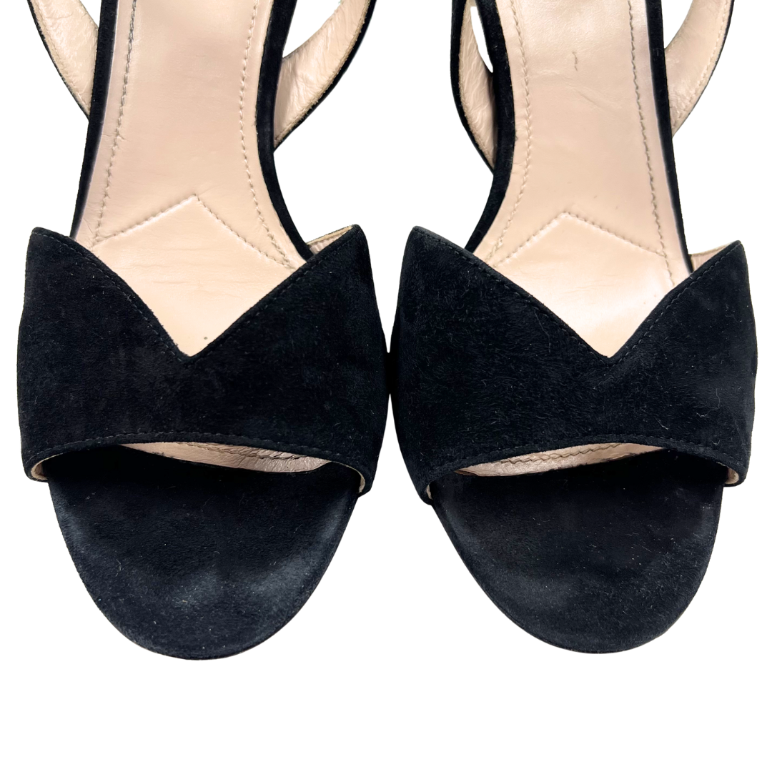 Miu Miu 9 40 Black Suede Heels
