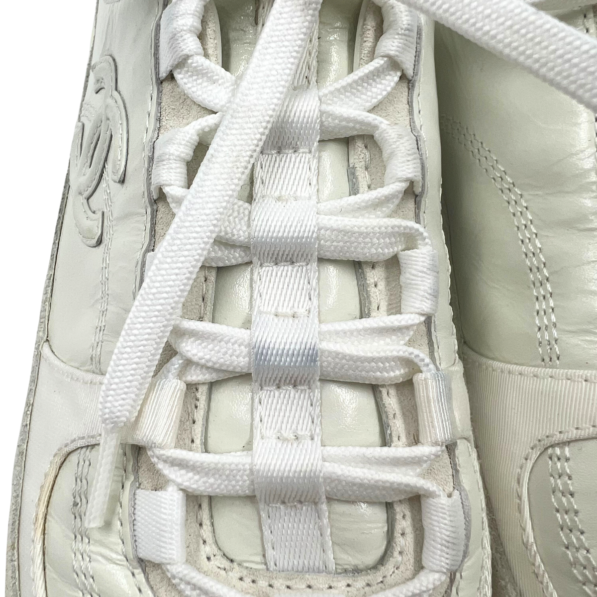 Chanel 8 38 Cream Leather Sneakers