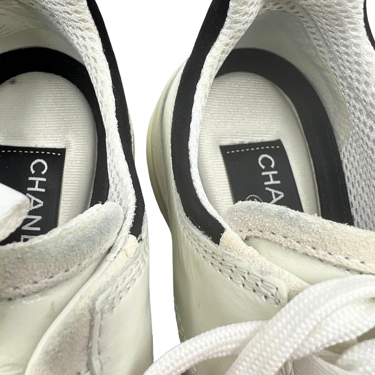 Chanel 8 38 Cream Leather Sneakers