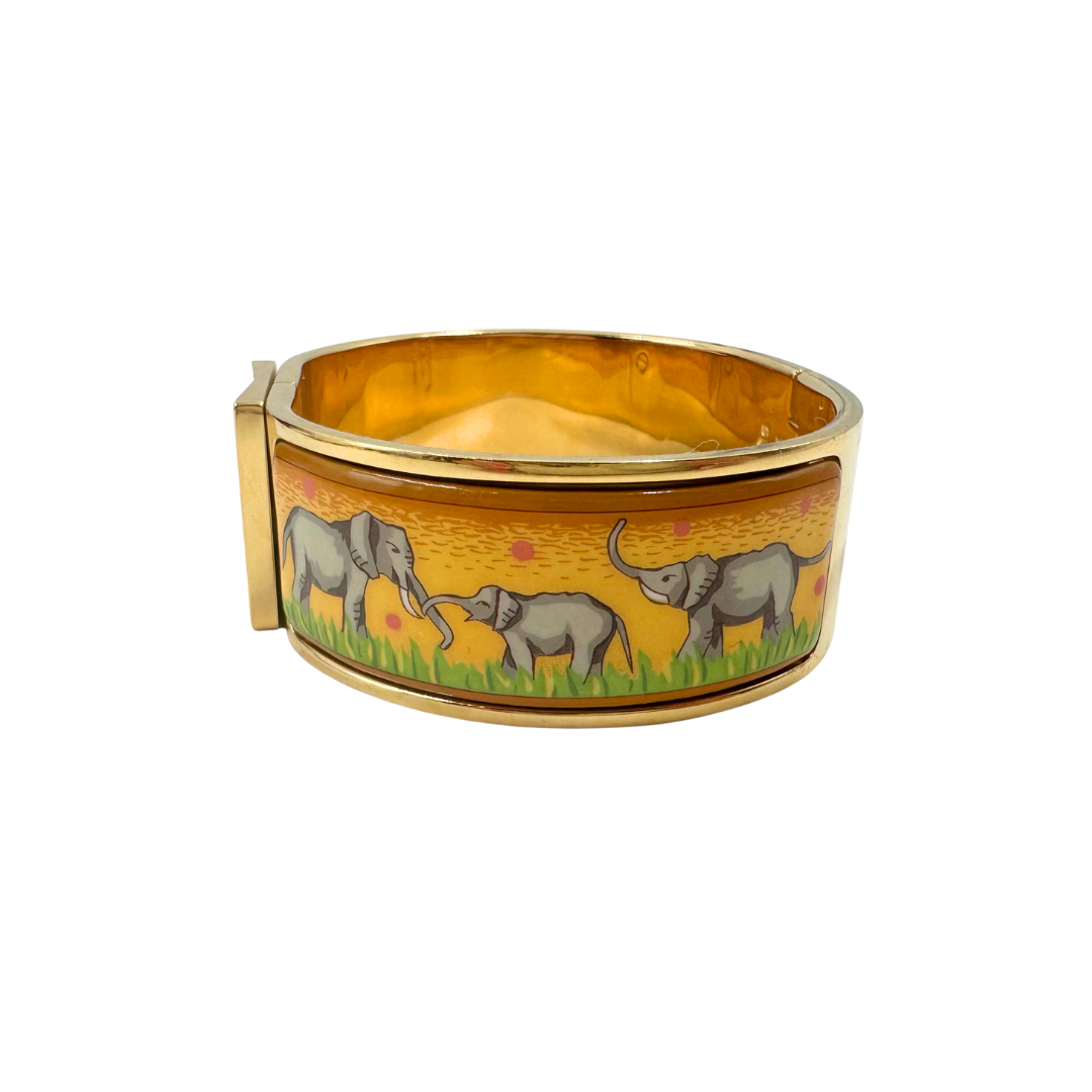 Hermes Clic Clac Vintage Printed Enamel PM Bracelet