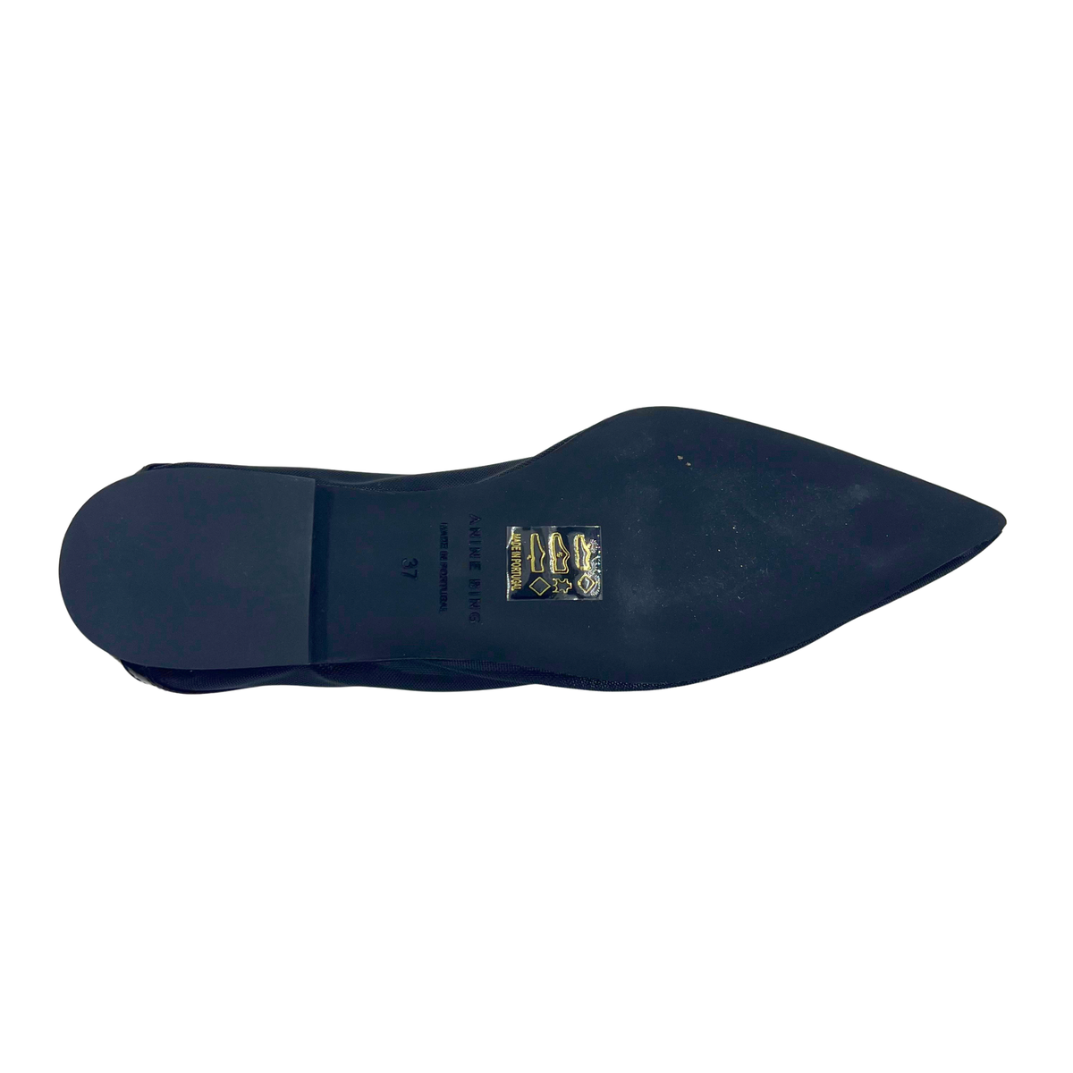 Anine Bing 7 37 Black Mesh Flats