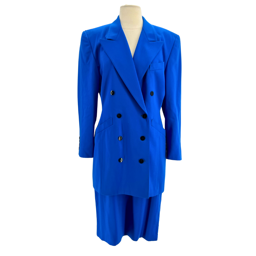Escada Bright Blue Skirt Suit