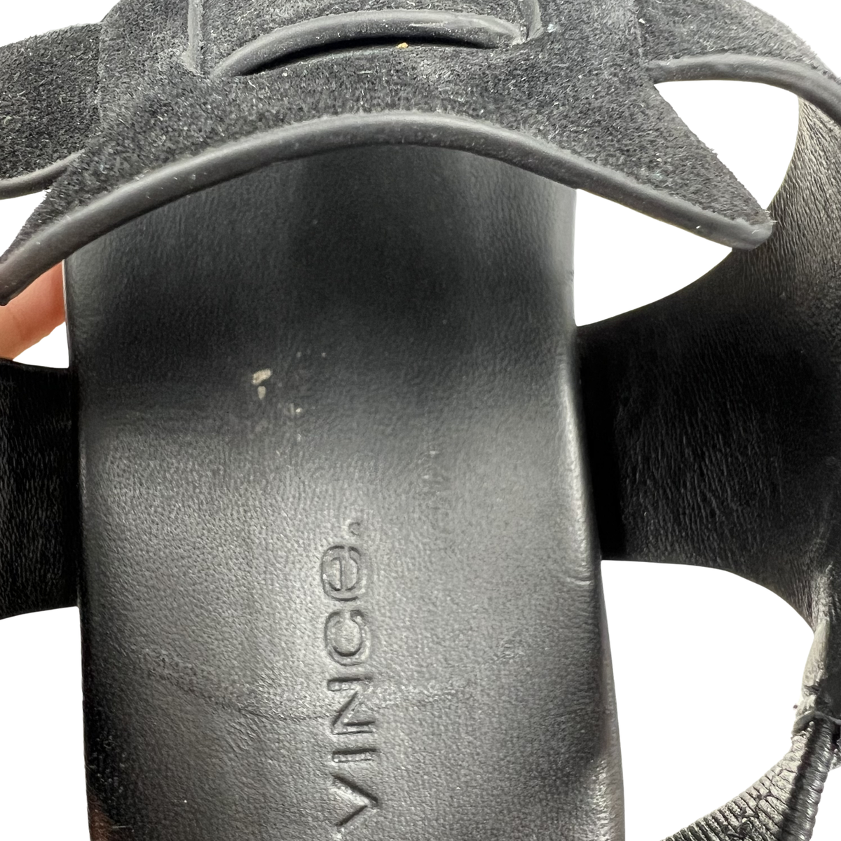 Vince 9 Black Leather Sandals