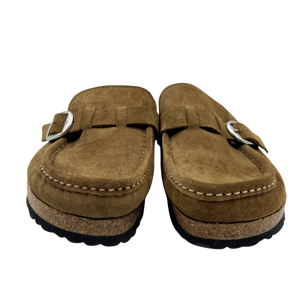 Birkenstock 9 40 Tan Suede Slides