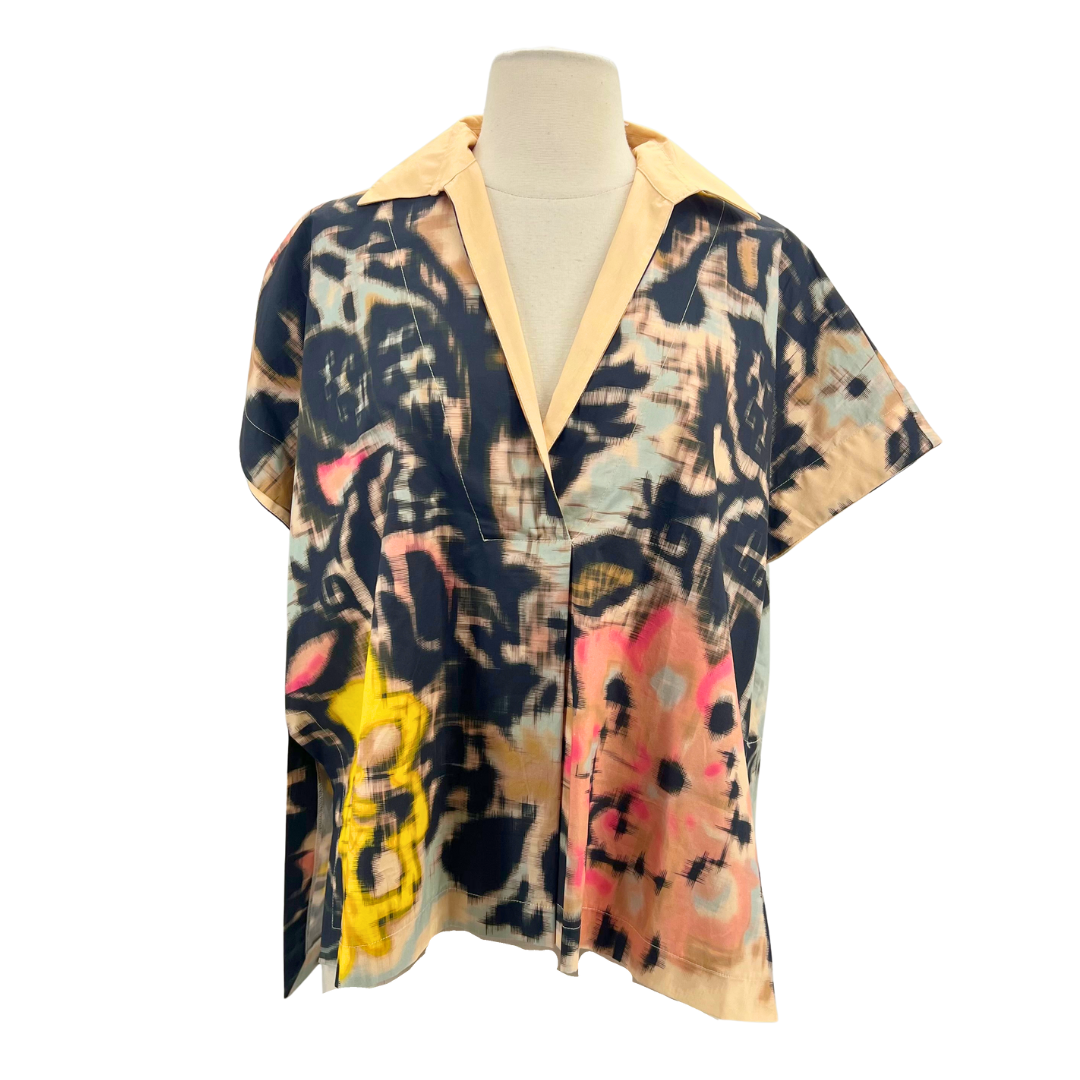 Psophia tan/multi Button up