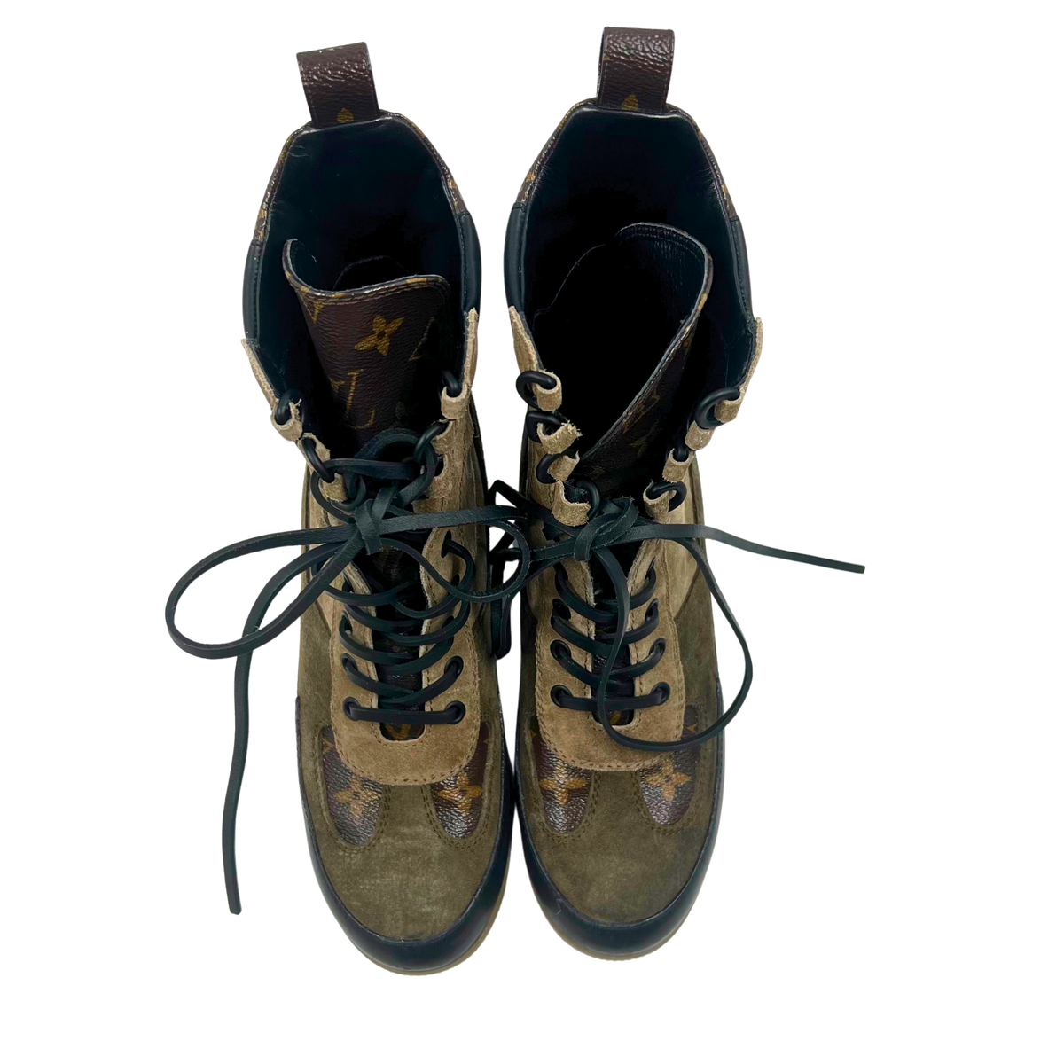 Louis Vuitton taupe/brown Suede Boots Combat boots
