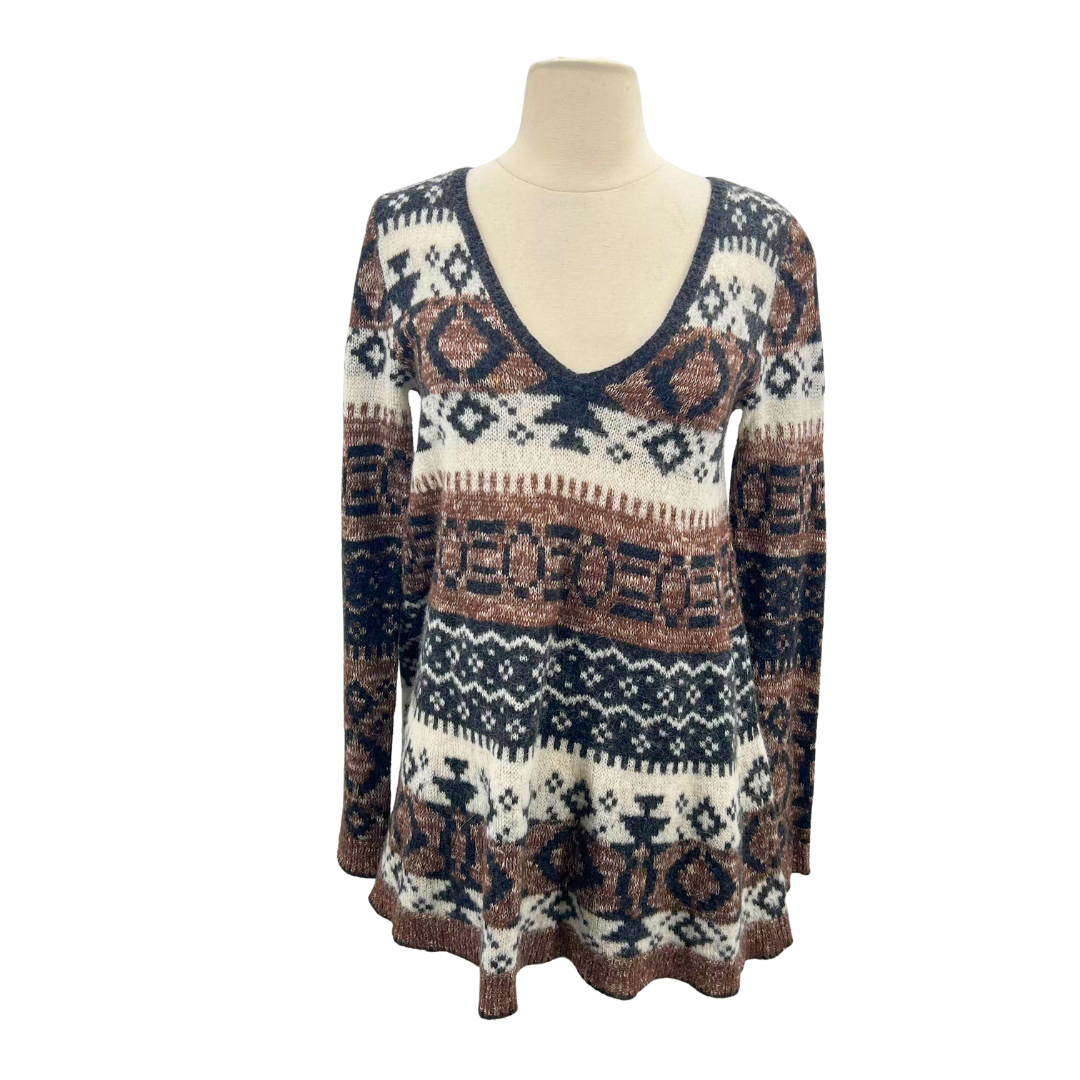 Free People Brown/White Cardigan
