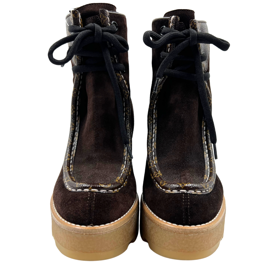 Louis Vuitton 7.5 37.5 Suede Booties