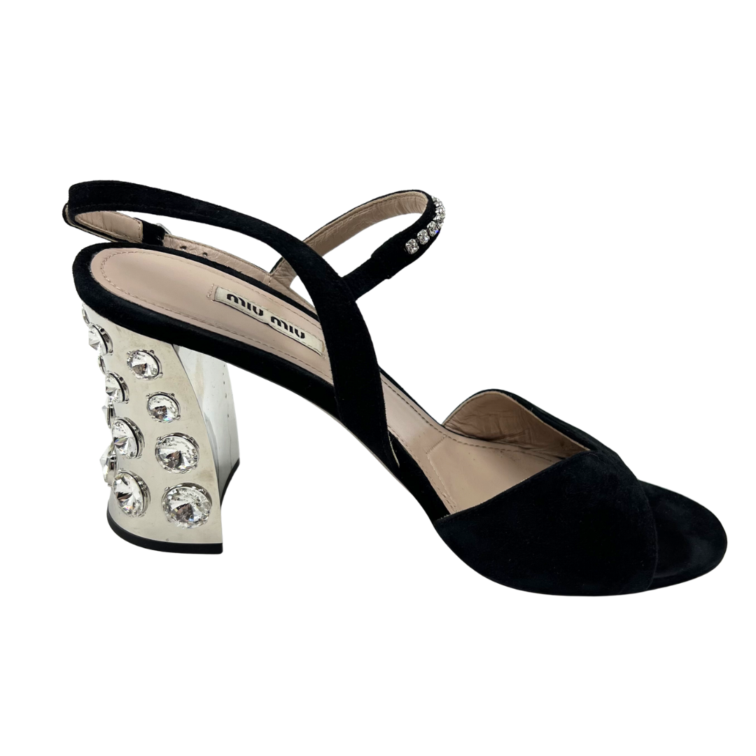 Miu Miu 9 40 Black Suede Heels