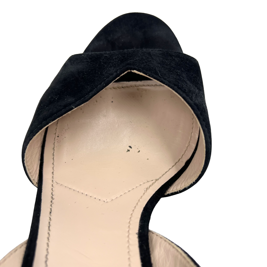 Miu Miu 9 40 Black Suede Heels