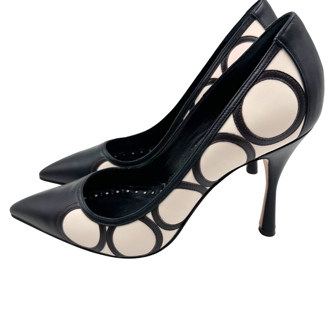 Manolo Blahnik 10 41 black/brown/white Leather Pumps