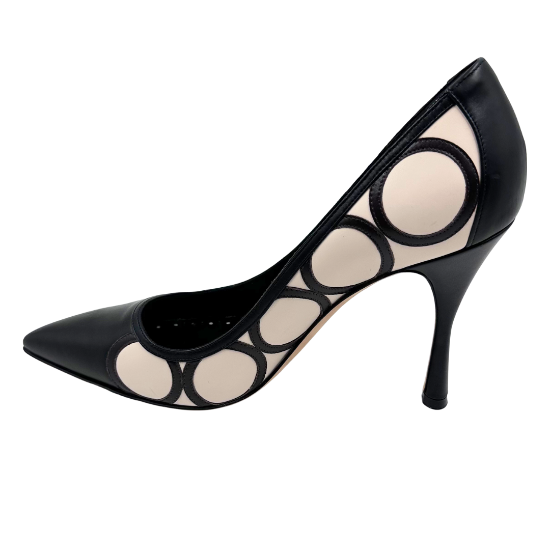 Manolo Blahnik 10 41 black/brown/white Leather Pumps