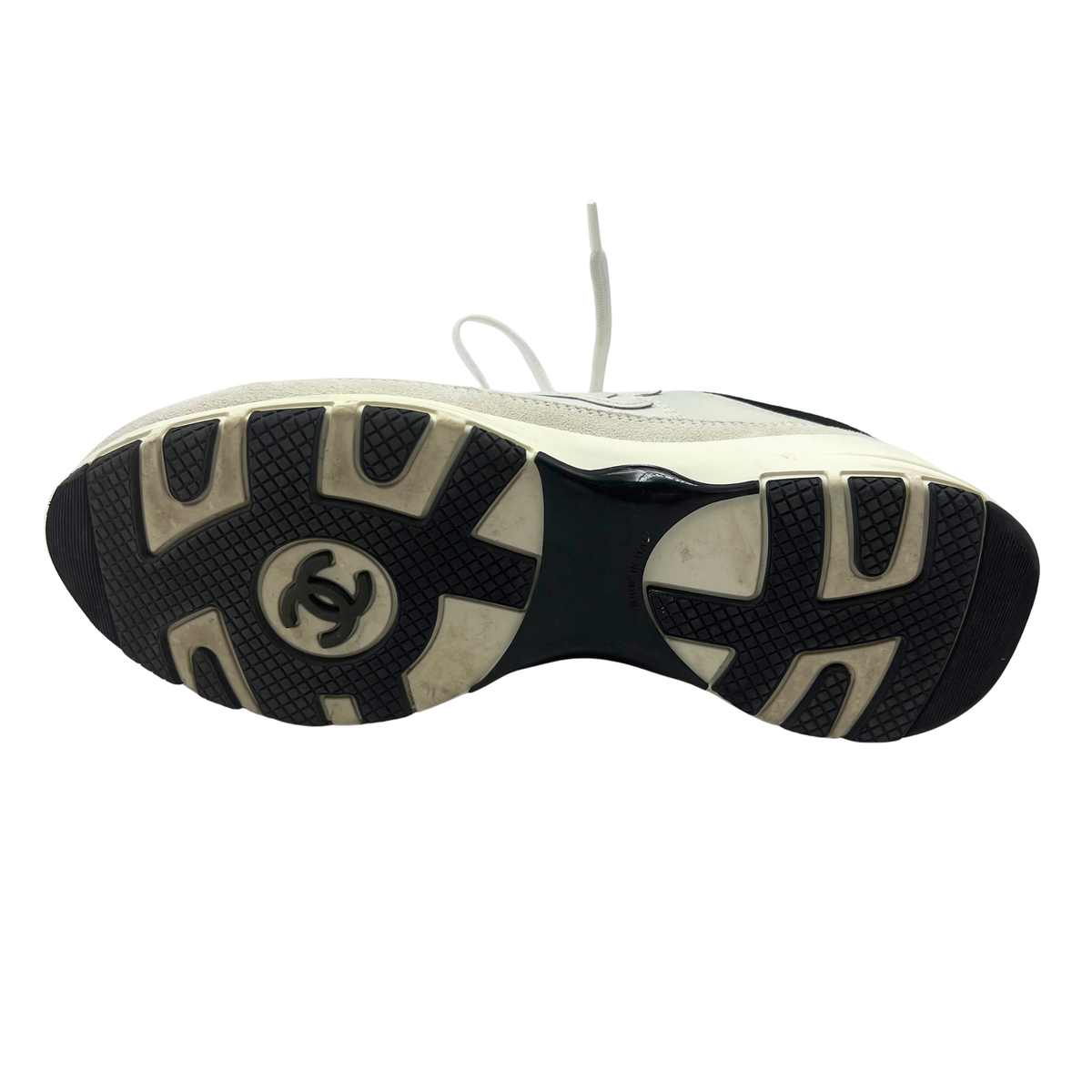 Chanel 8 38 Cream Leather Sneakers