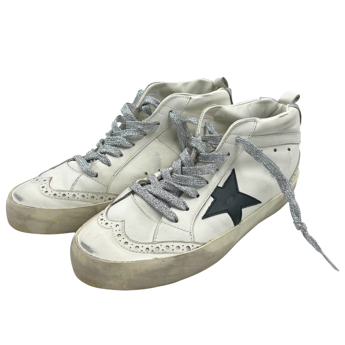 Golden Goose 8 Off White Leather Sneakers