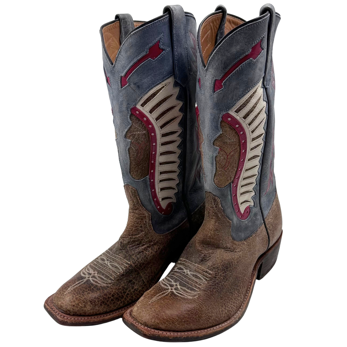 Rios of Mercedes 8 Brown/Blue Leather Boots